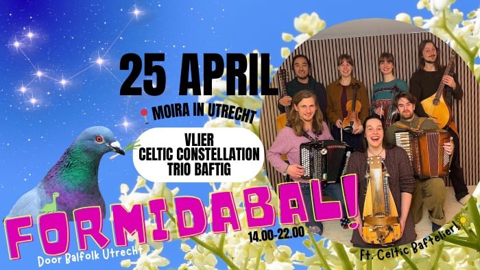 Event: Balfolk Utrecht – Formidabal met Vlier (NL), Trio Baftig (NL) en Celtic Constellation (NL) banner